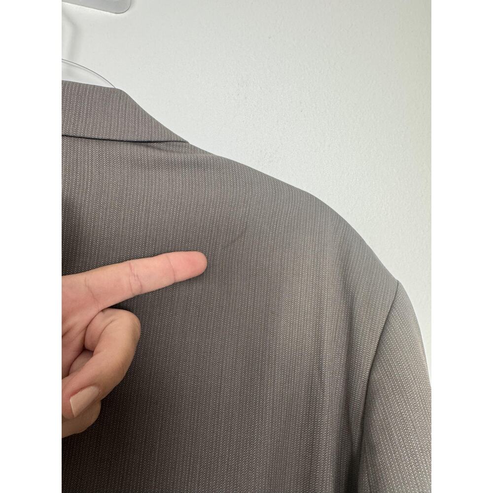 Kenneth Cole New York Blazer Mens 44L Taupe Pinstripe Wool Two Button Lined - Picture 8 of 12